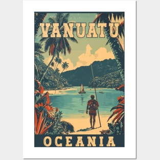 Vanuatu In Oceania Tropical Paradise Travel Art Posters and Art